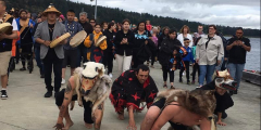 Folks at the Wolf Ceremony in Port Alberni.