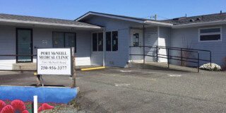 A picture of the Port McNeill Medical Clinic on a sunny day.