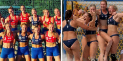 Women on the Norwegian beach handball team