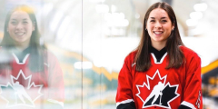 Morgan Jackson smiles in her Team Canada jersey.